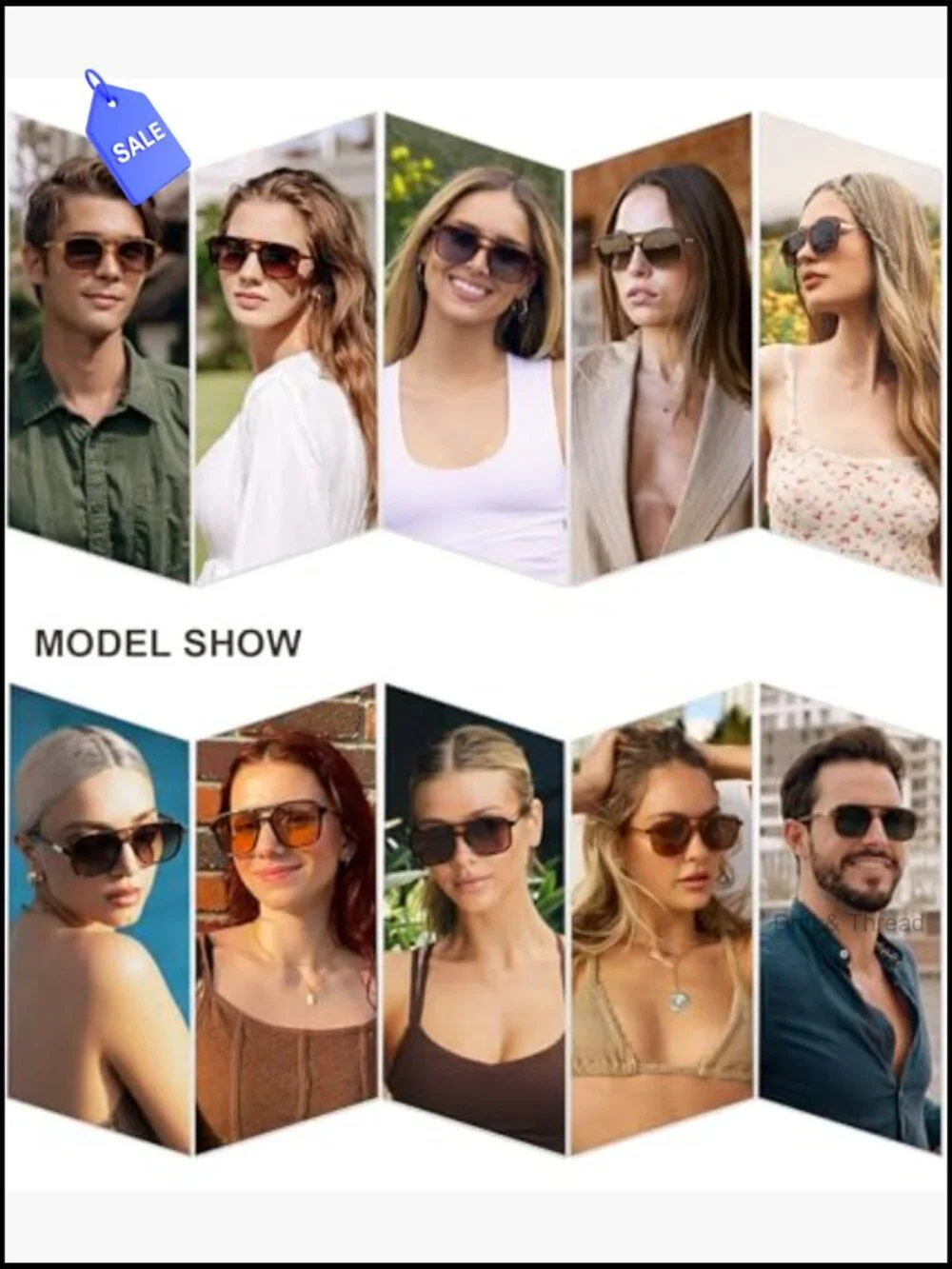 Retro Aviator Sunglasses UV400 Protection Unisex Classic Rectangle Shades